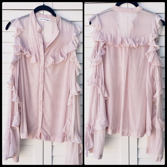 ROBERT RODRIGUEZ 🌸 Silk Cold Shoulder Blouse NWT - Picture 3 of 6